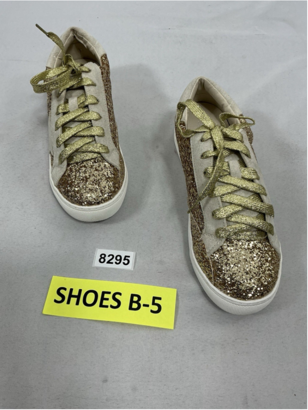 Womans New Nature Breeze Dale Lace Up Fashion Sneakers 8 Gold Glitter
